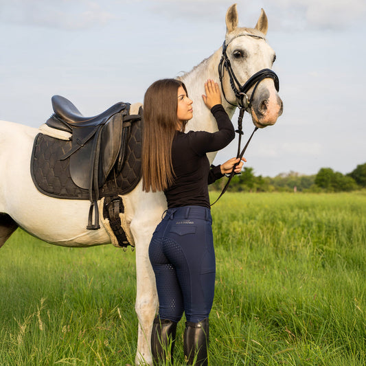 Reitleggings in navy blau