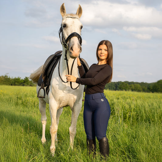 Reitleggings in navy blau