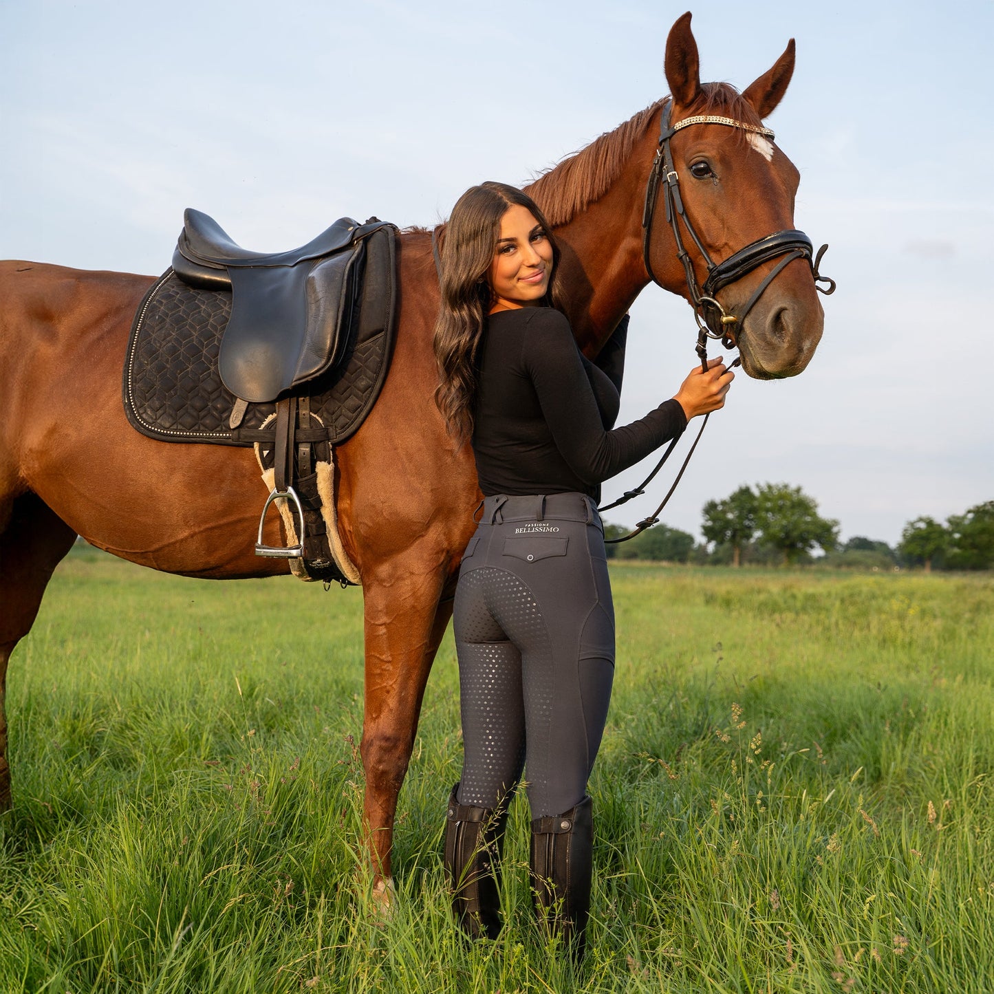 Reitleggings in grau